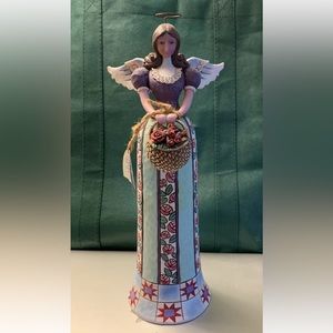 NEW Jim Shore BASKET OF BEAUTIES Angel & Roses Heartwood Creek 2006 Figu…